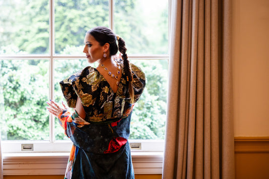 Floral Lehnga - Bottle green