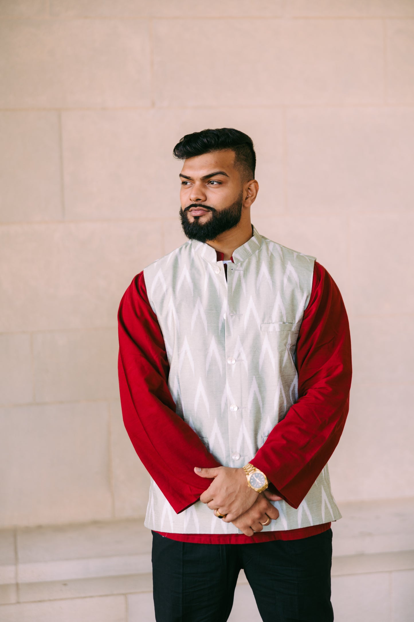 Red Kurti with Vest