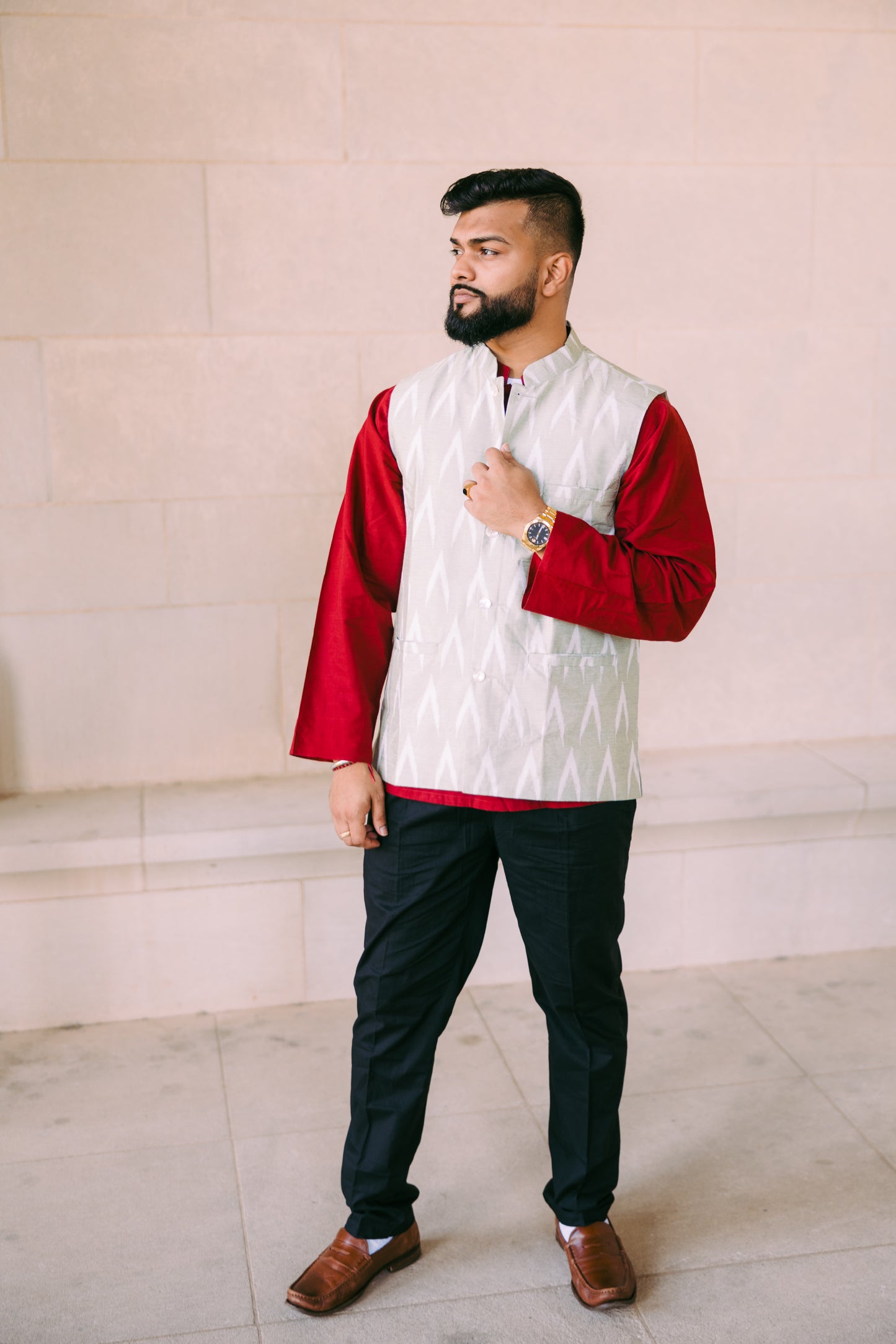 Red Kurti with Vest