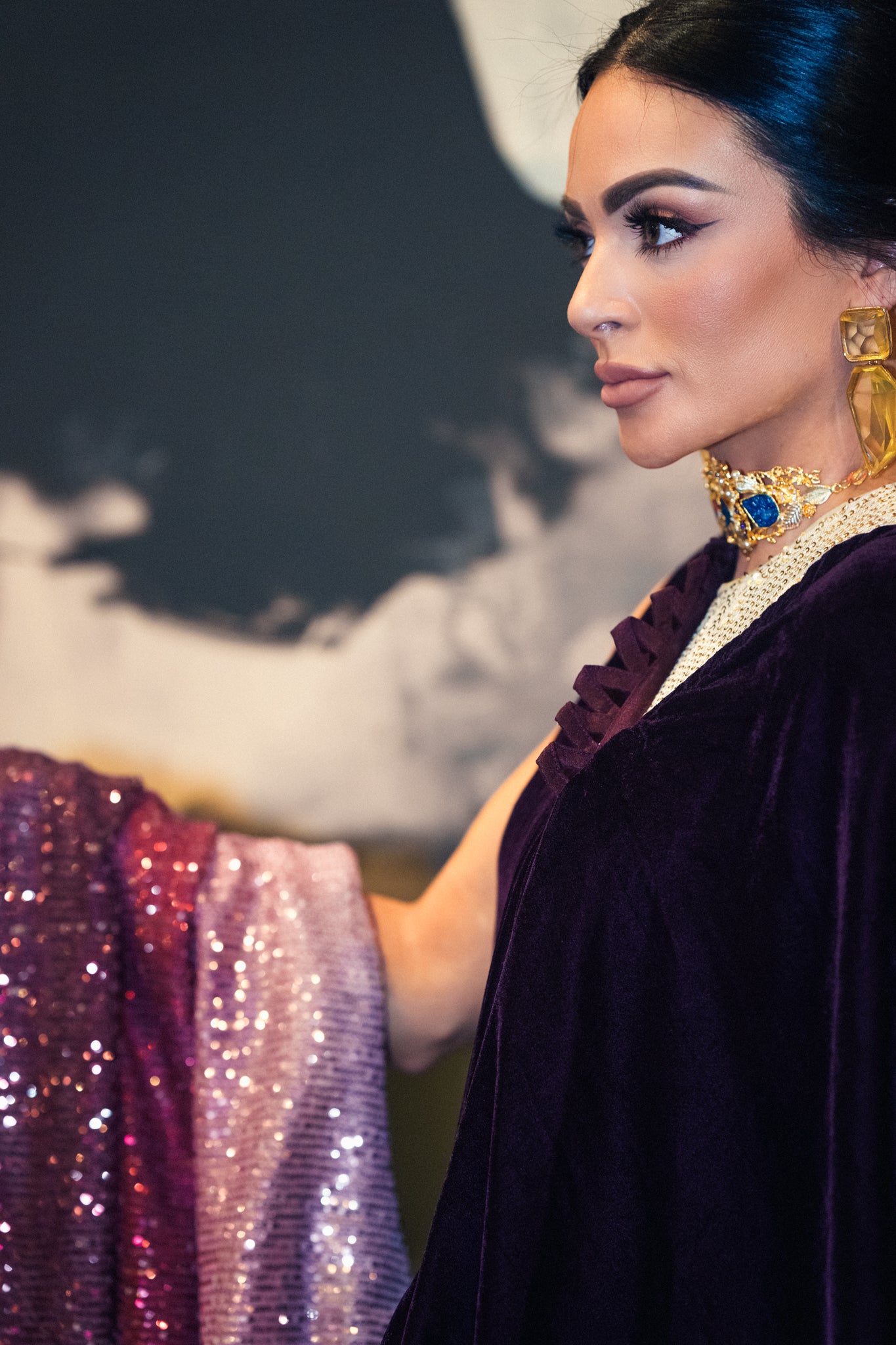 Midnight velvet sari