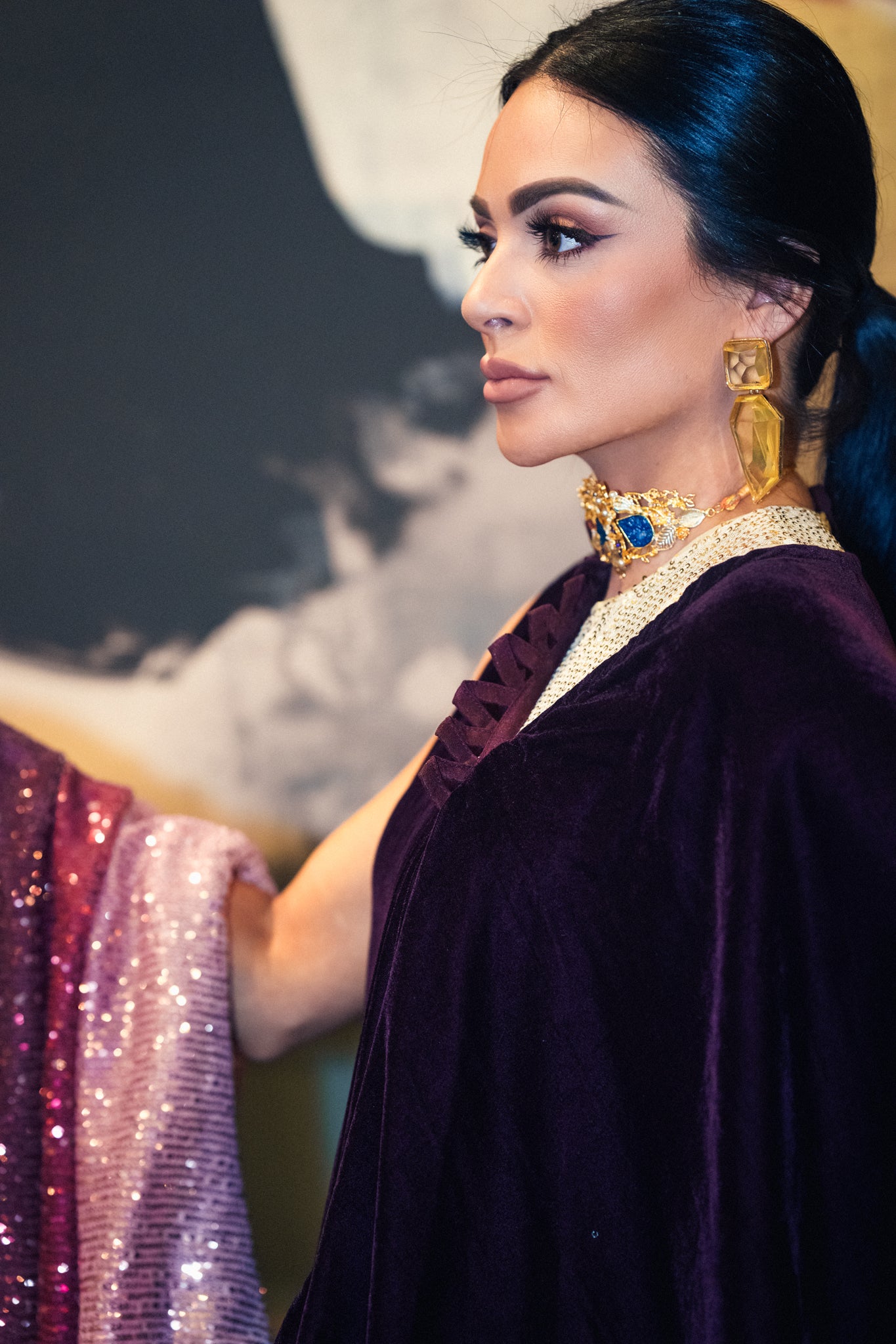 Midnight velvet sari