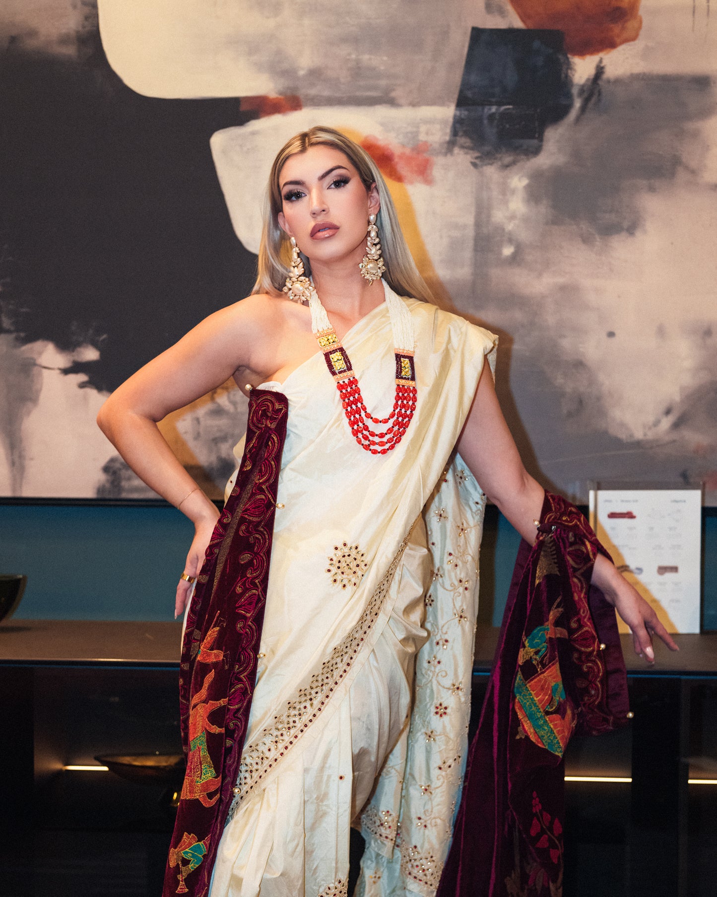 White Glamor Saree