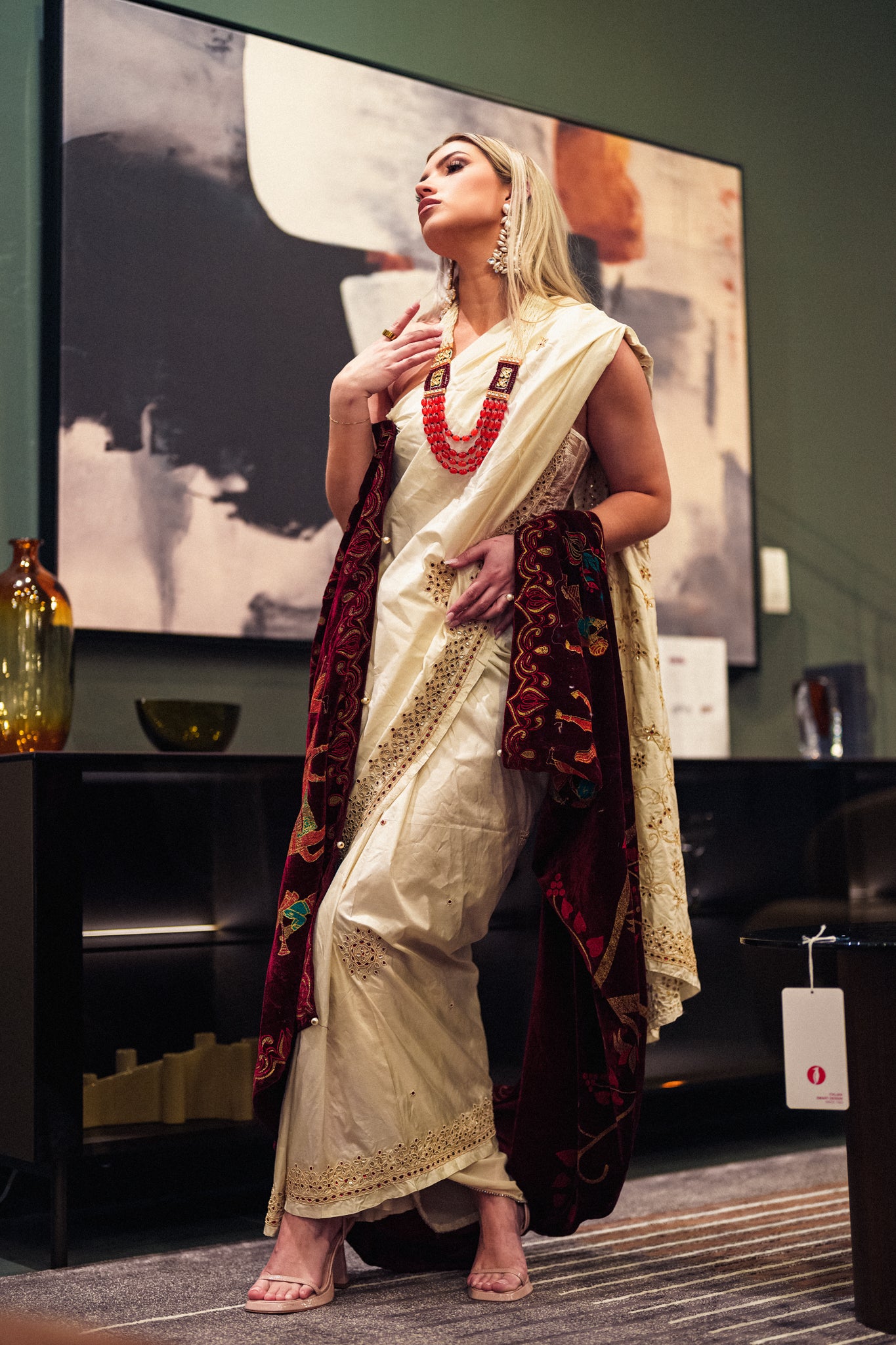 White Glamor Saree