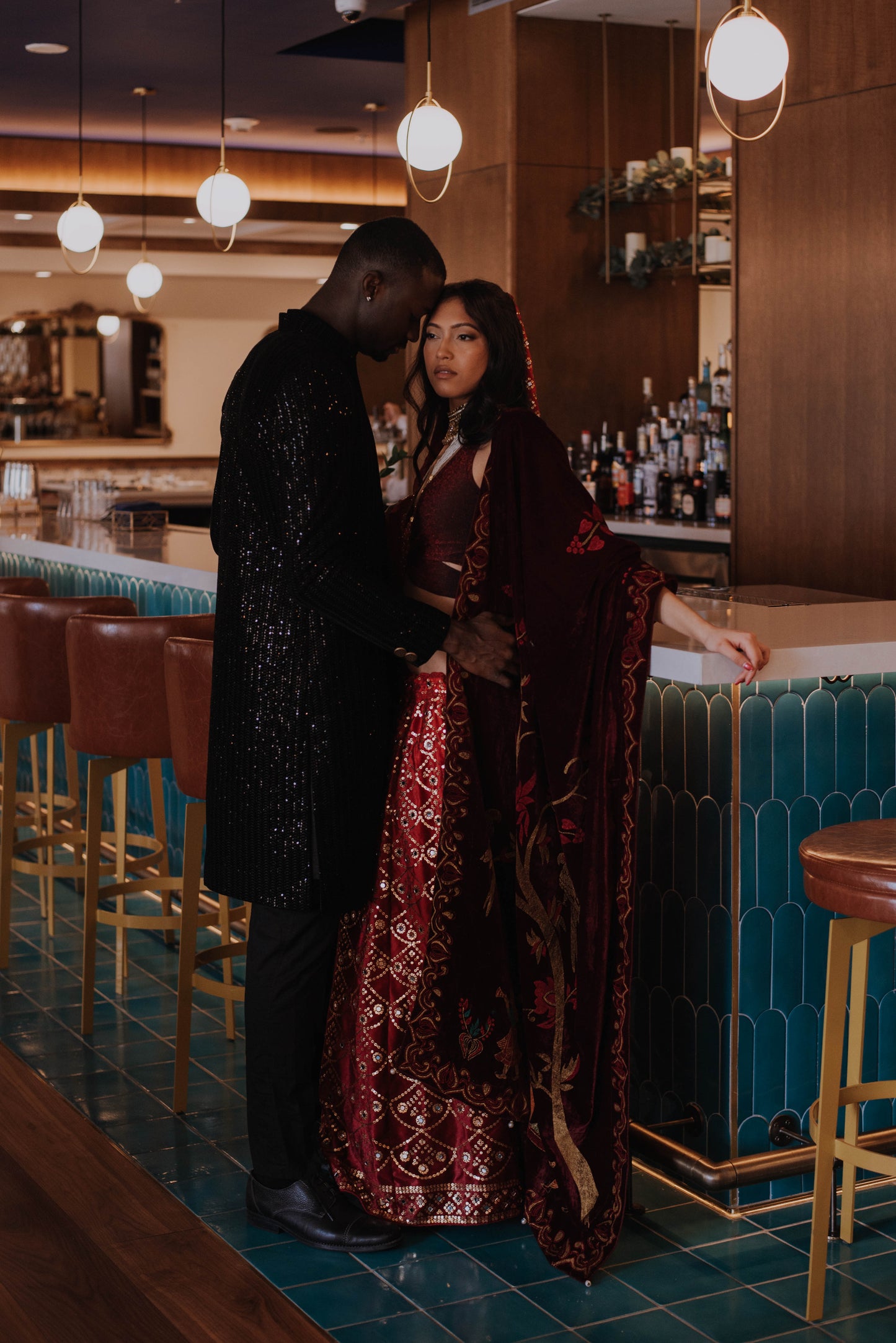 Black sequins Coat Ensemble