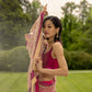 Embroidered Sari- Hot Pink