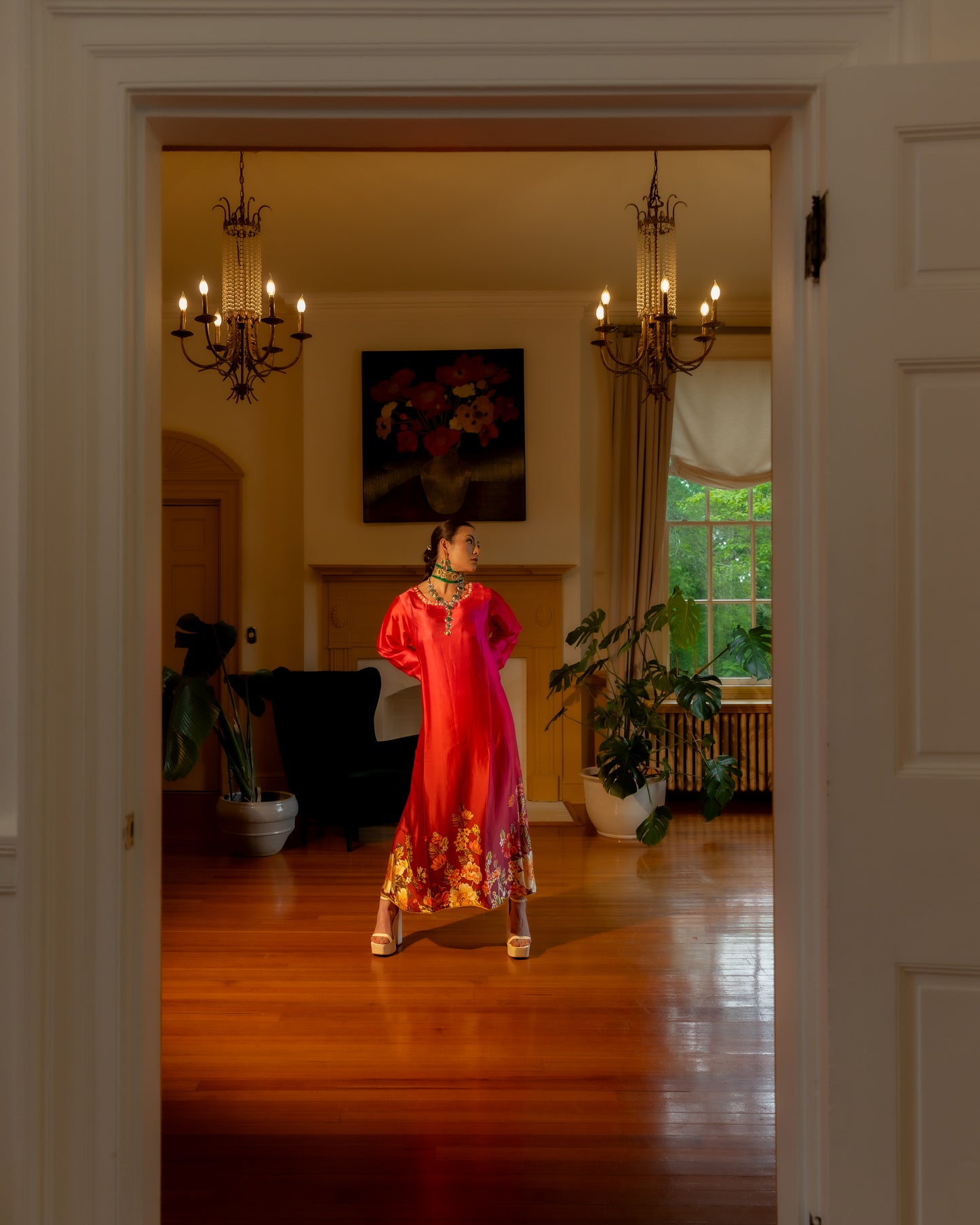 Noor Silk Kaftan Dress