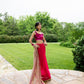 Embroidered Sari- Hot Pink