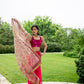 Embroidered Sari- Hot Pink