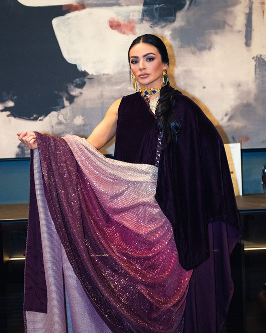 Midnight velvet sari