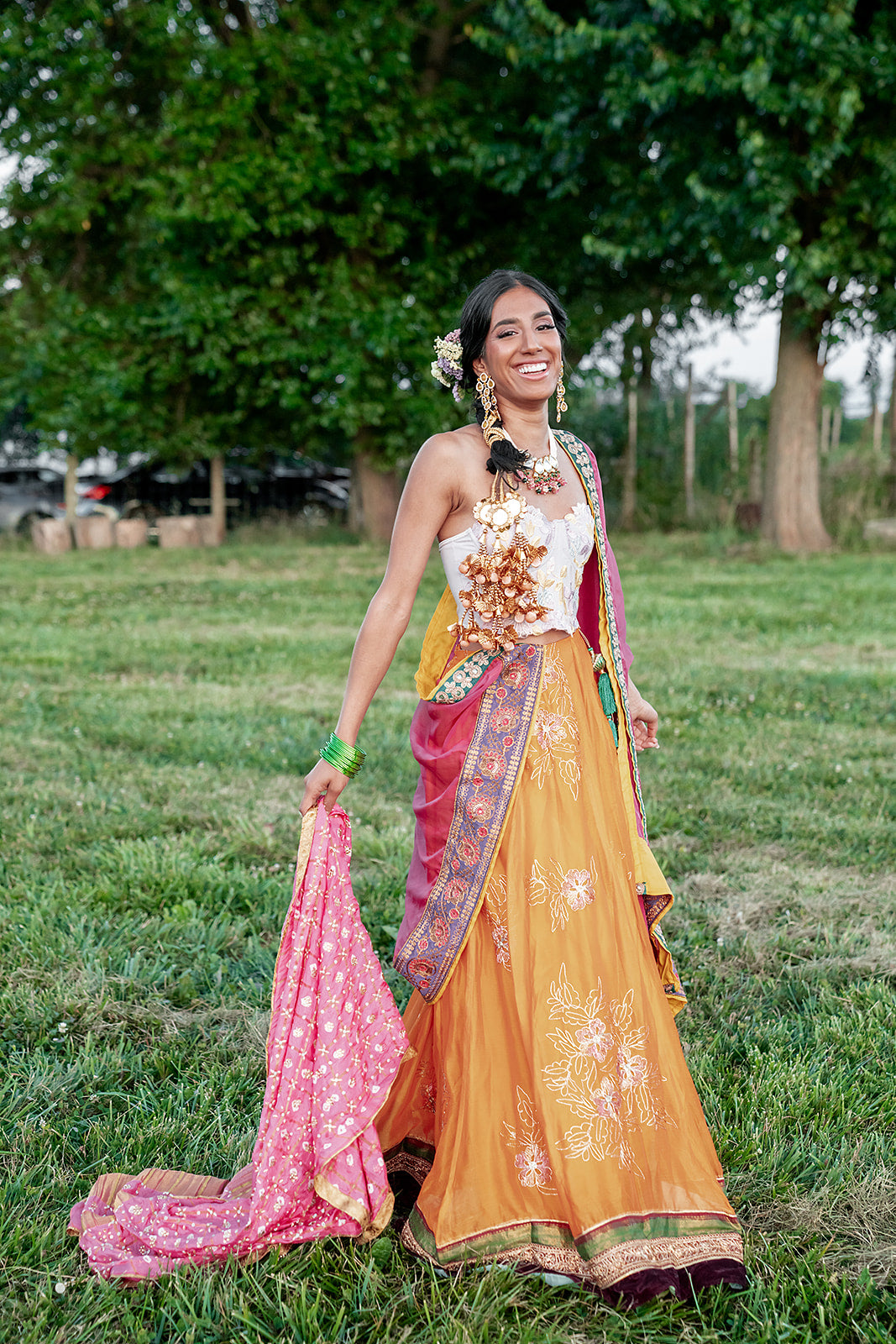 Mehndi Lavender Lehnga