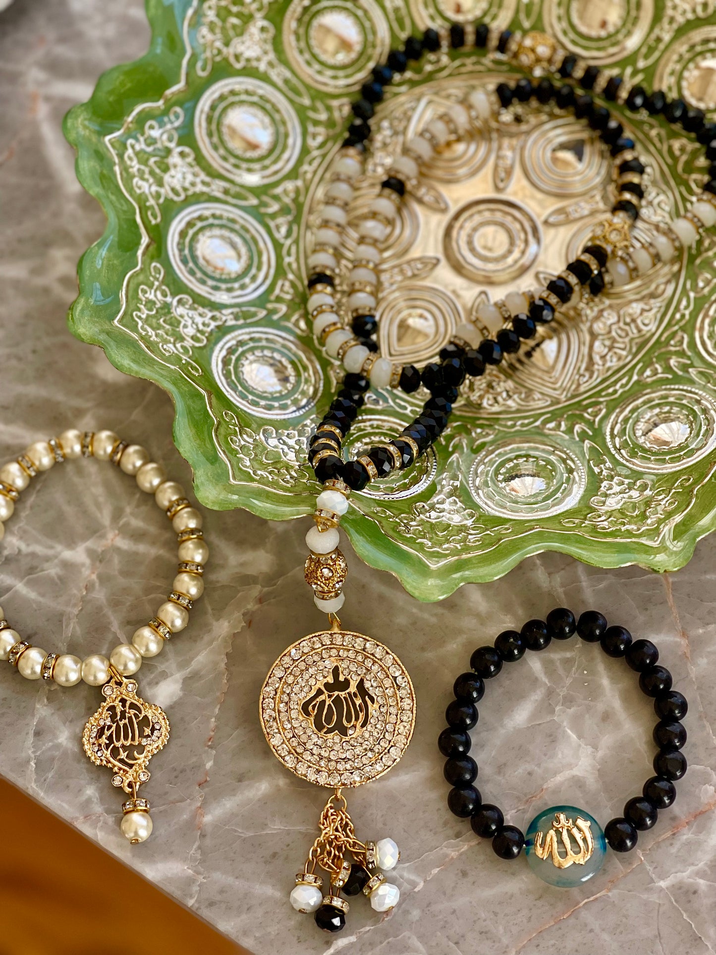 Allah tasbih mala and bracelet set